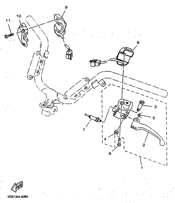 YP125 Handle switch. lever