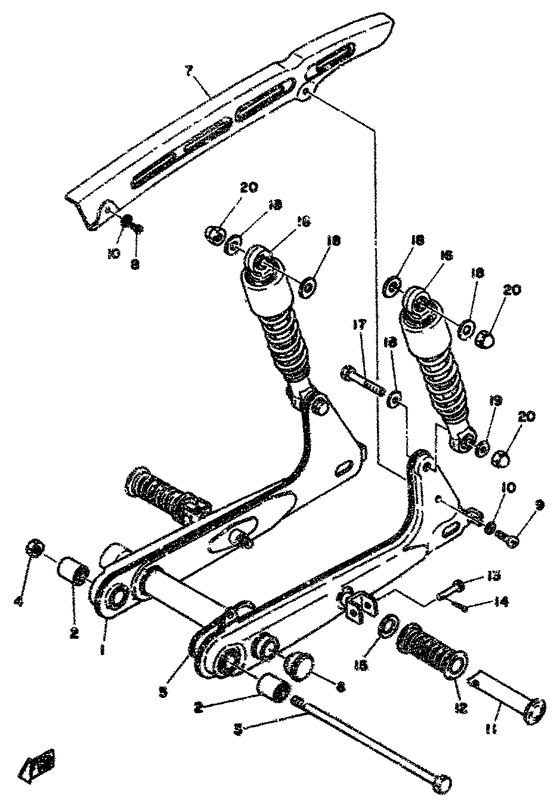 Rear arm/cushion chain case