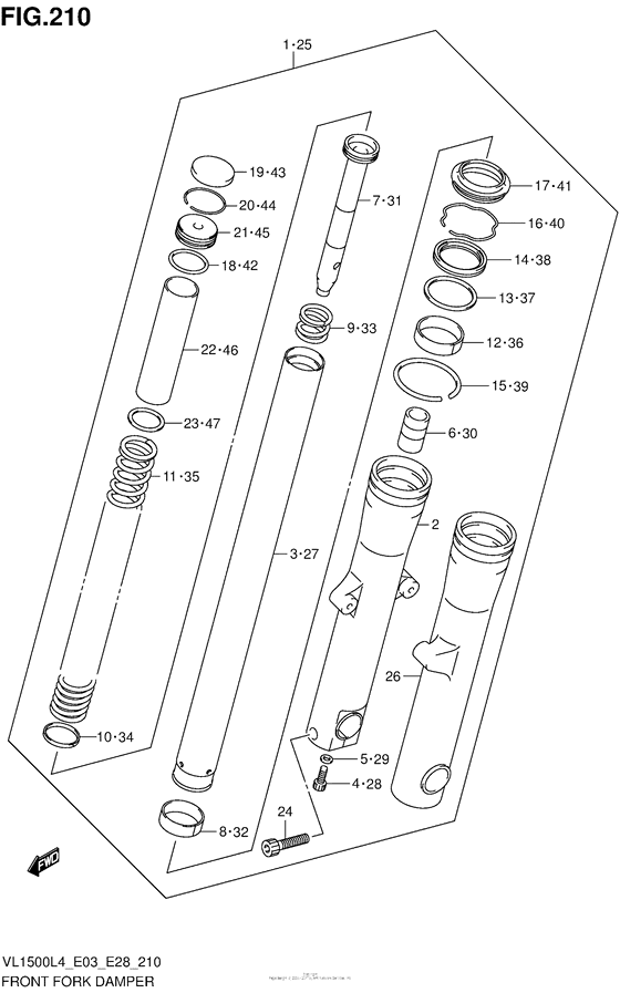 VL1500B Front Fork Damper (Vl1500L4 E03)