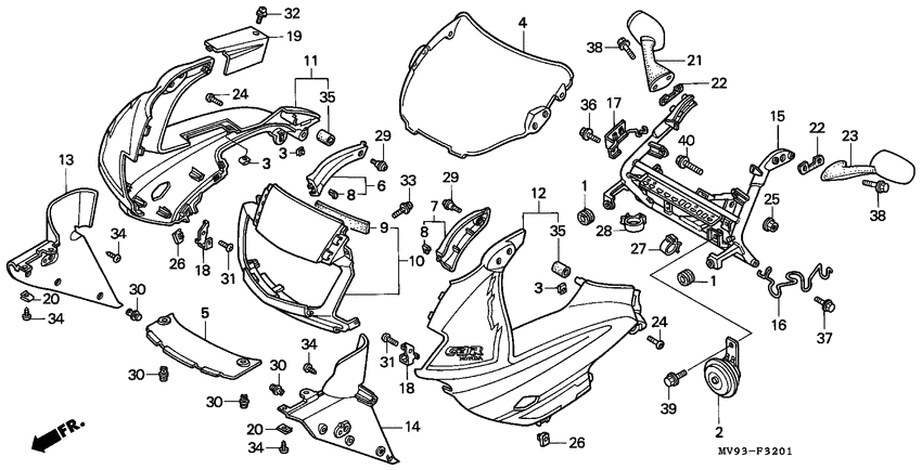 Upper cowling assy
