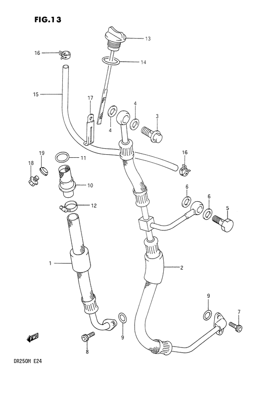 DR250 Шланг масляный