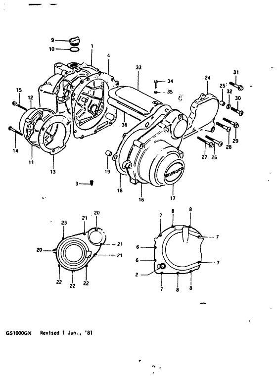Crankcase cover ass`y  (v