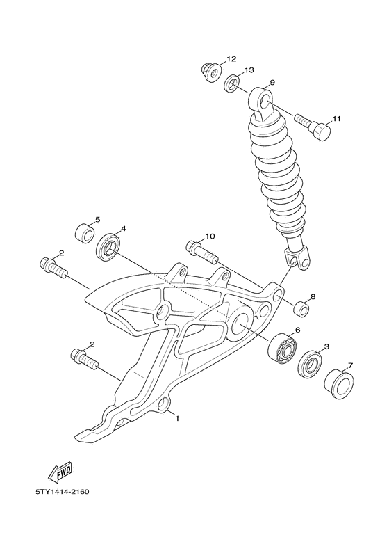 XC125 Bras arriere & suspension