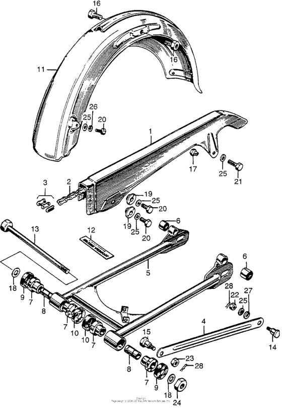 Cl175 swingarm + rear fender
