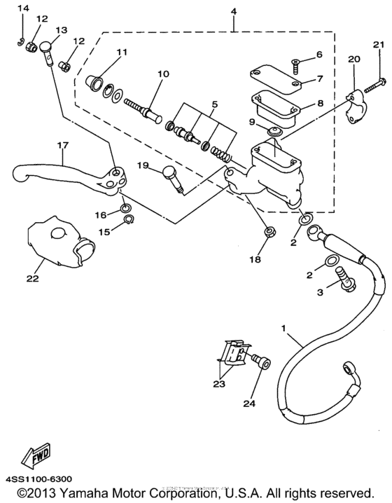 YZ250H1 Главный тормозной цилиндр