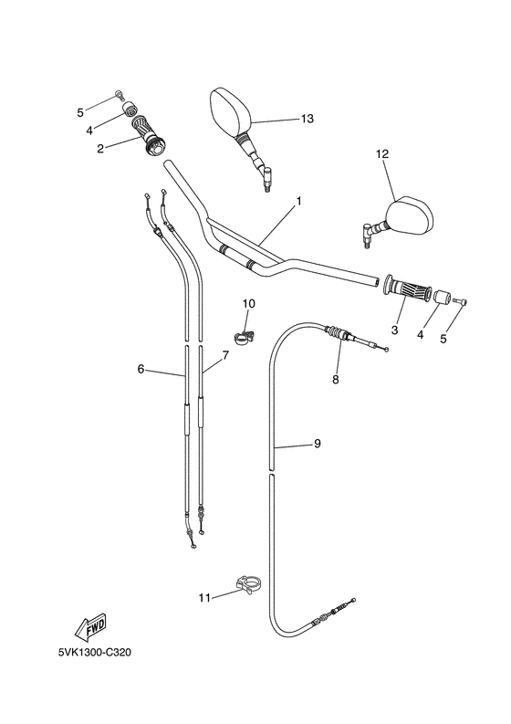 Steering handle & cable