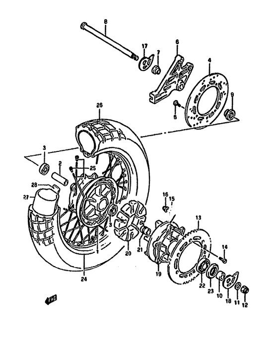 Rear wheel complete assy