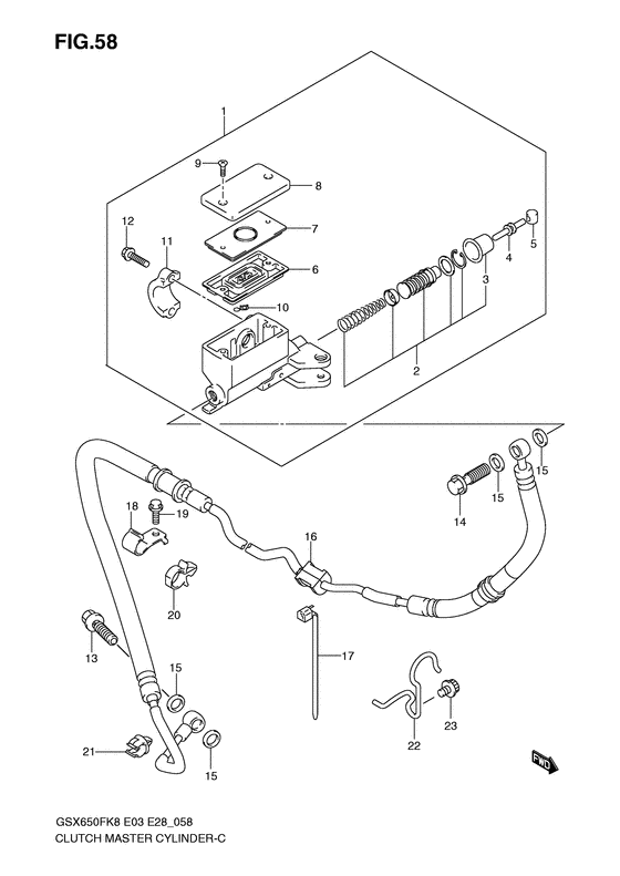 GSX650F Главный цилиндр сцепления