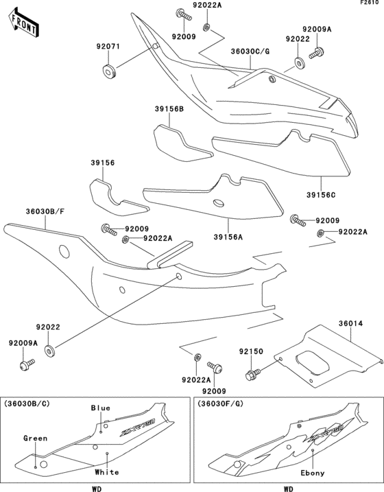 Side covers/chain cover(zx750-l1)