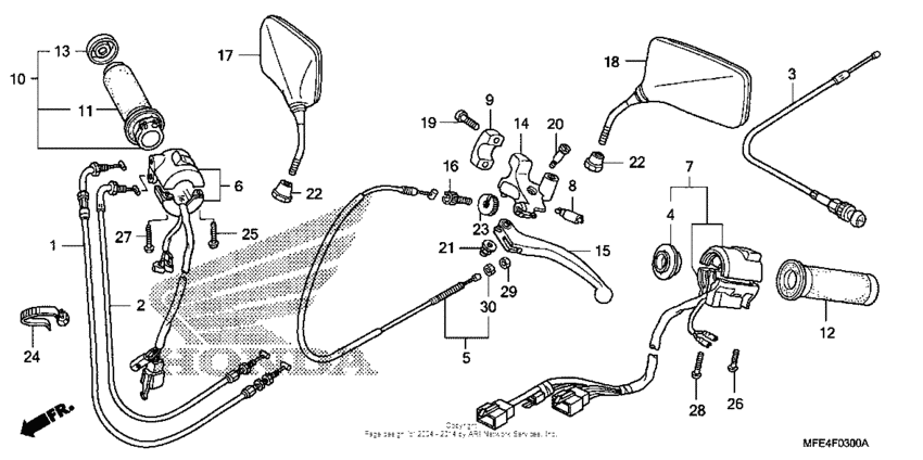 Handle lever + switch + cable