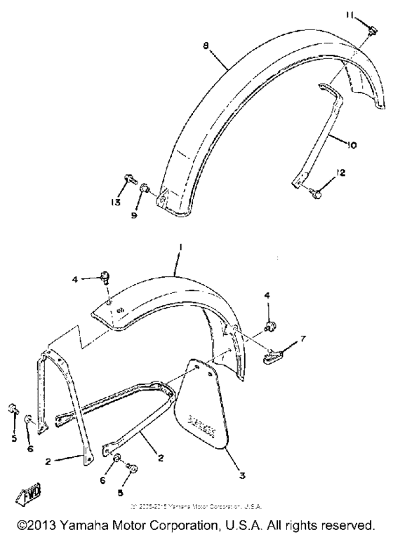 Front fender-rear fender