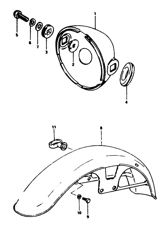 Headlamp housing - front fender