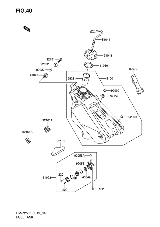 RM-Z250 Tank fuel