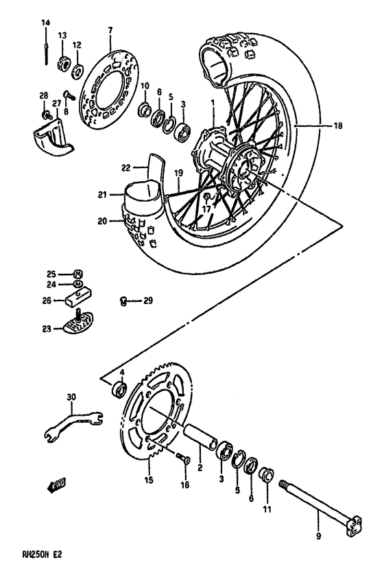 Rear wheel complete assy
