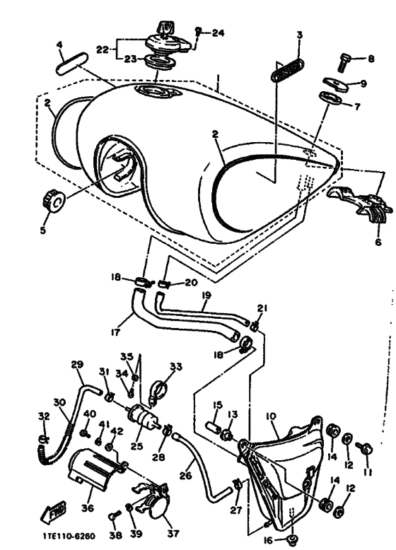 XV1100 XV1100U Tank fuel