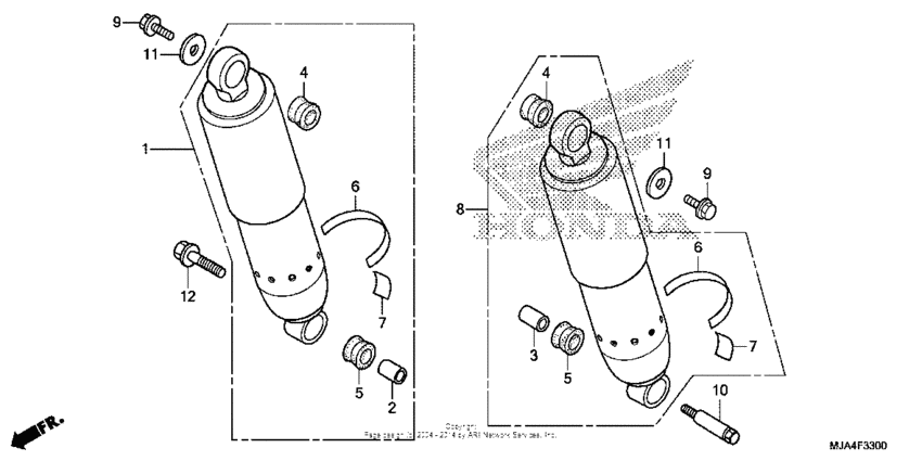 VT750CA Rear shock absorber (1)