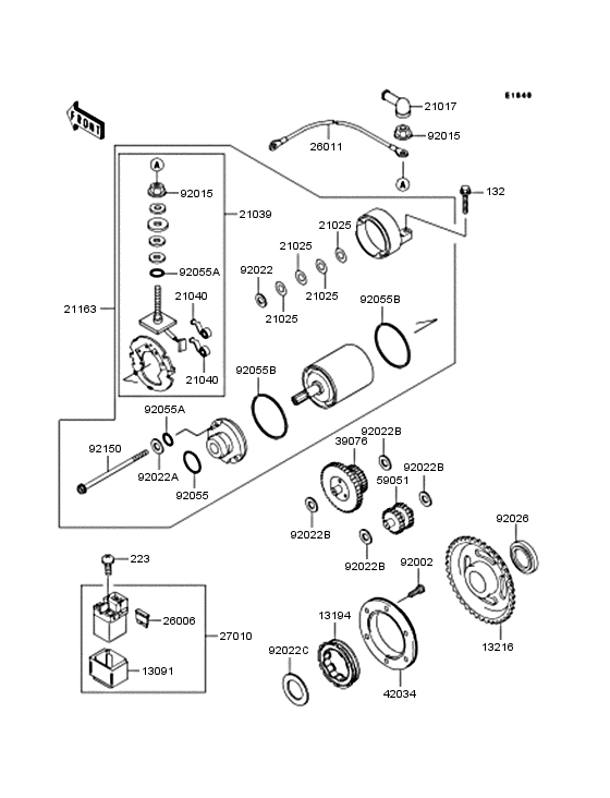 Starter motor/starter clutch