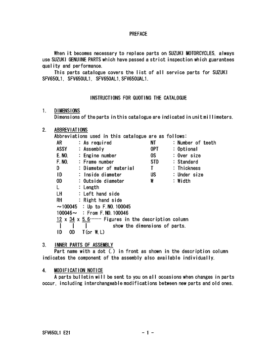 SFV650 (ABS) Catalog preface
