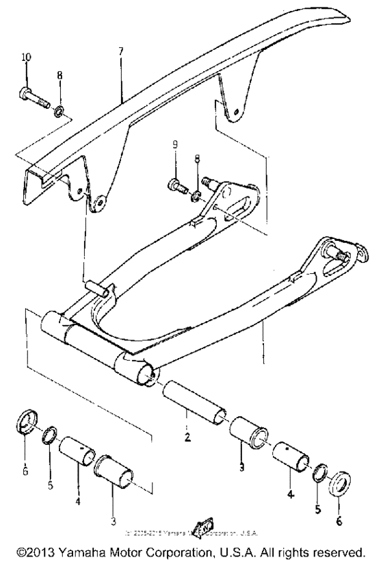 Rear arm and chain case