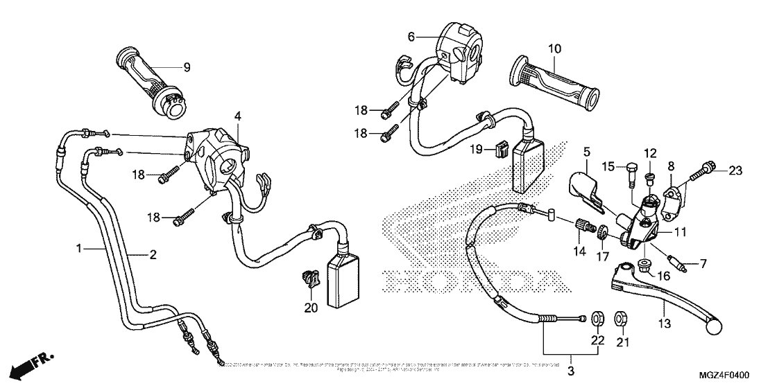 CBR500R (ABS) Handle Lever + Switch + Cable