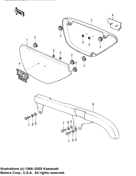 KZ750 LTD Крышка боковая / защита цепи