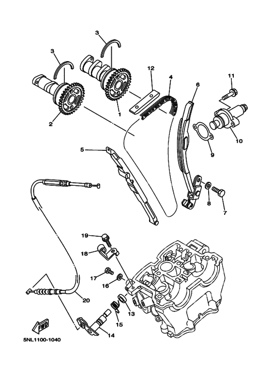 YZ250F Camshaft. chain