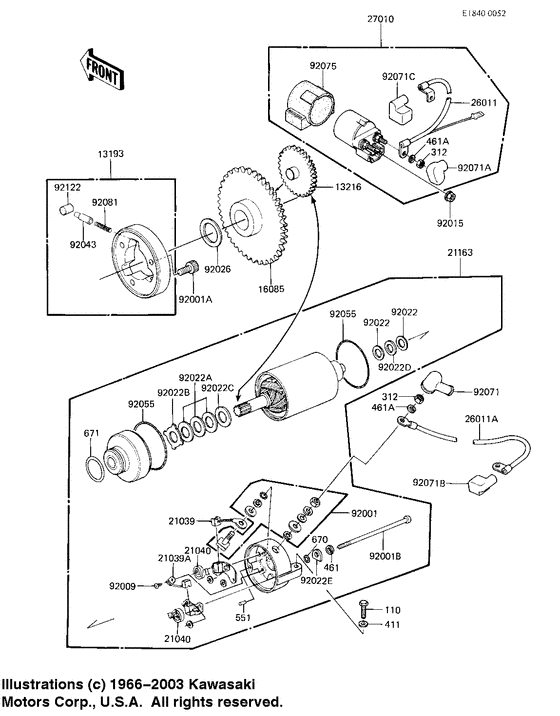 Starter motor/starter clutch