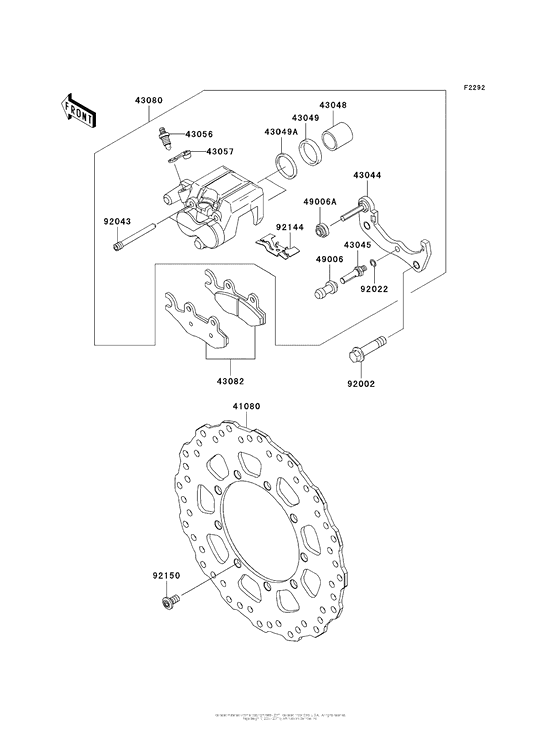 KL650 Передний тормоз