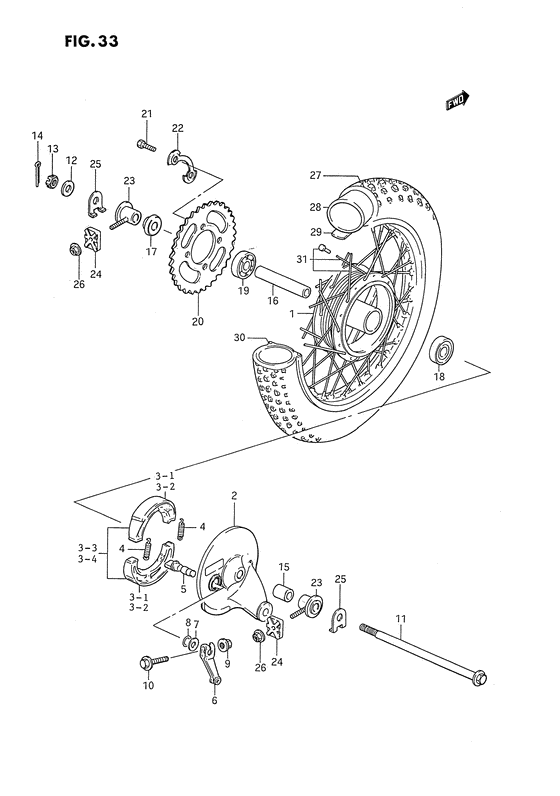 Rear wheel complete assy
