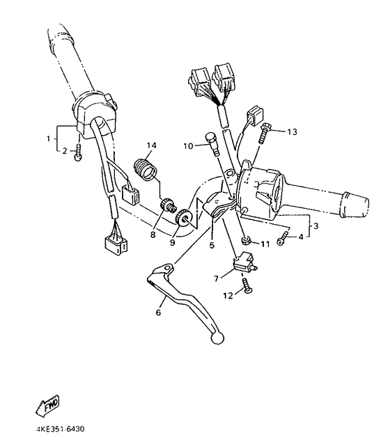 XJ600N Handle switch. lever