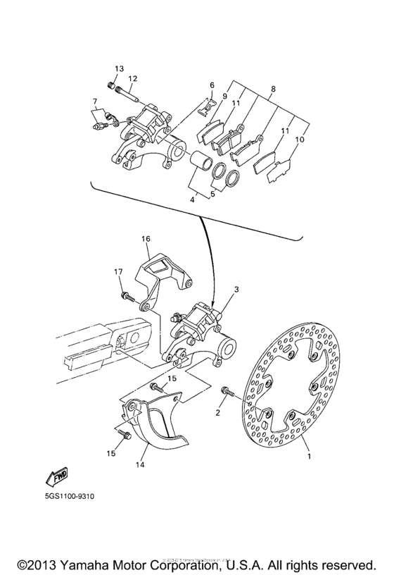 WR426FP Задний суппорт