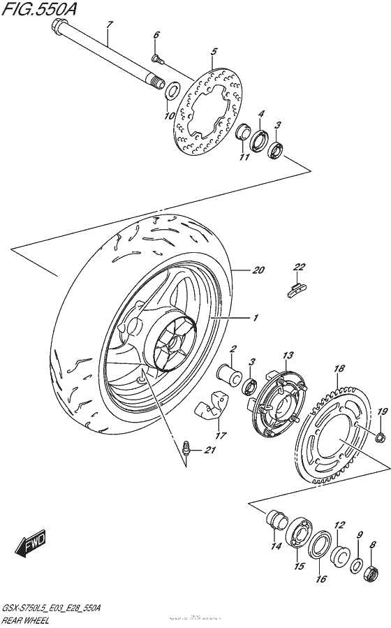 Rear Wheel (Gsx-S750L5 E03)