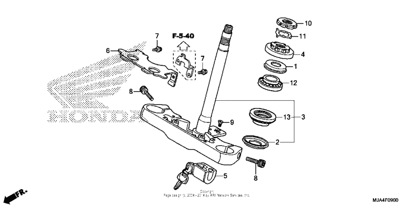 VT750CA Steering stem (1)
