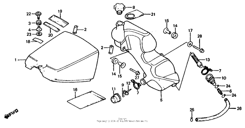 Fuel tank front cover + oiltank