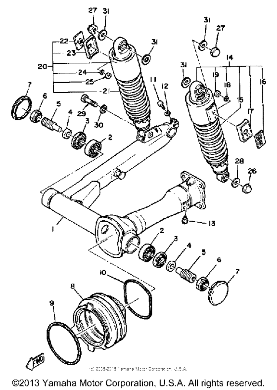 Rear arm-suspension