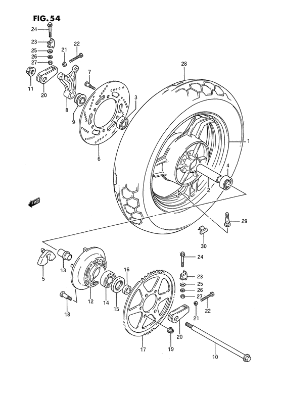 Rear wheel complete assy