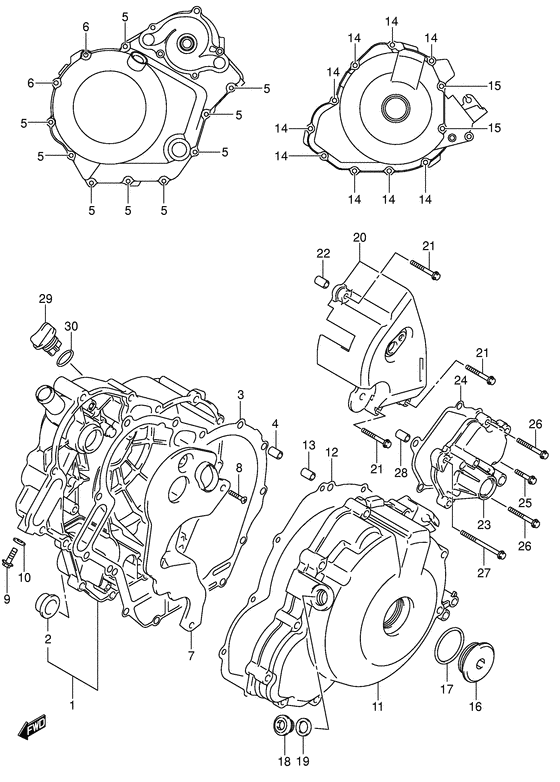 Crankcase cover ass`y  (v
