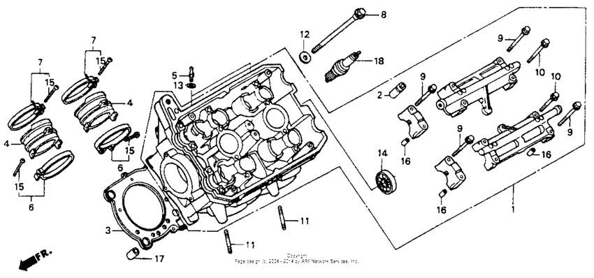 ST1100 Левая головка цилиндров