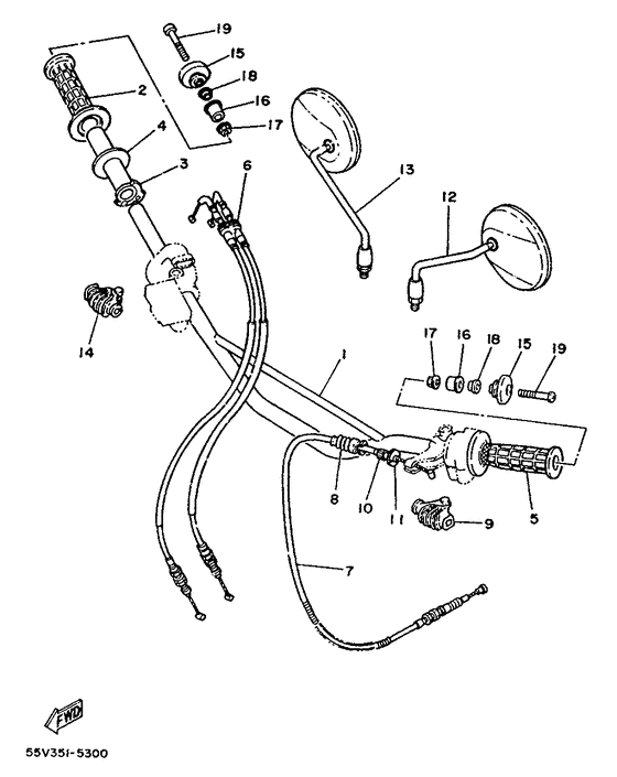 Steering handle. cable