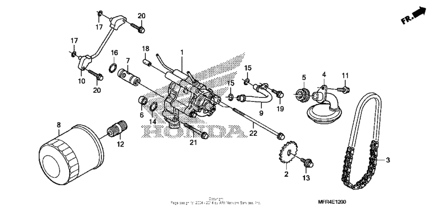 VT1300CX (ABS) Oil filter + oil pump