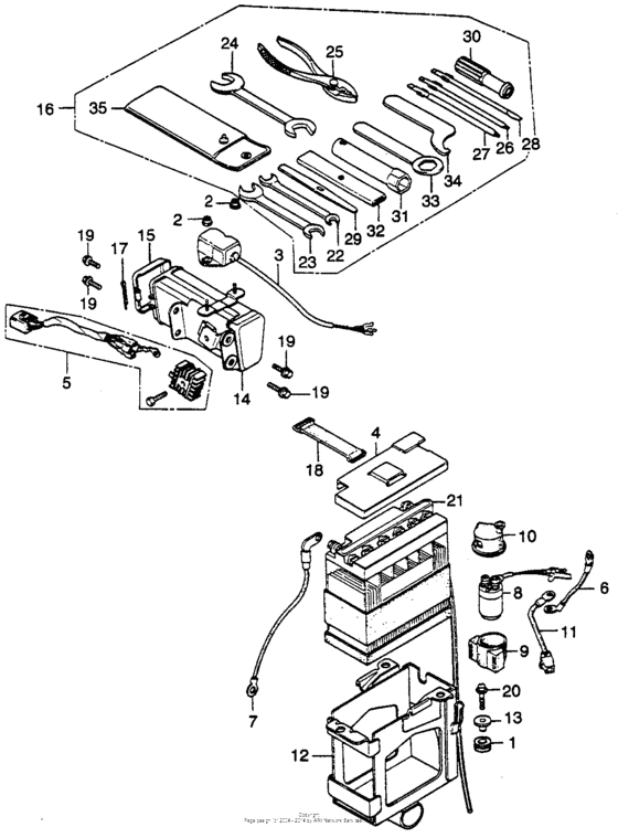 Battery + regulator + tool