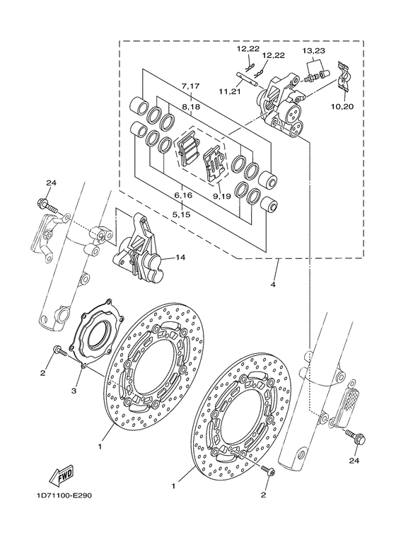 XV1900A Передний тормоз