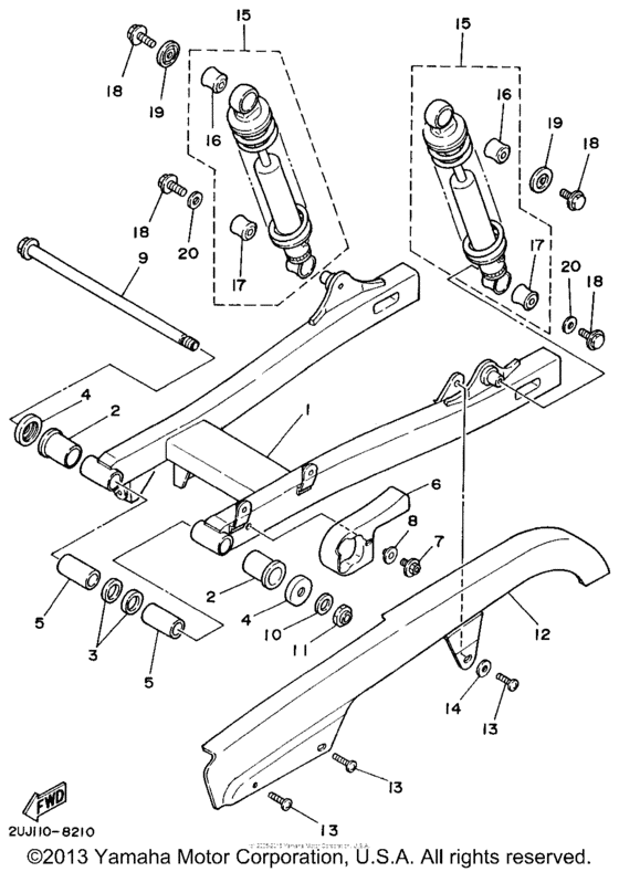 XV250 Задний рычаг подвески