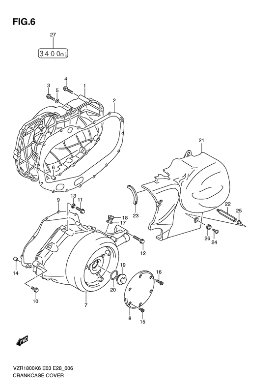 Crankcase cover ass`y  (v
