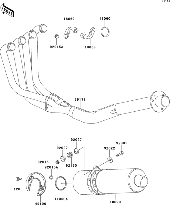 ZX750 Глушитель