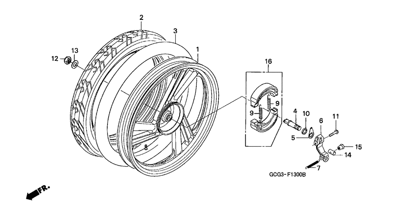 Rear wheel complete assy