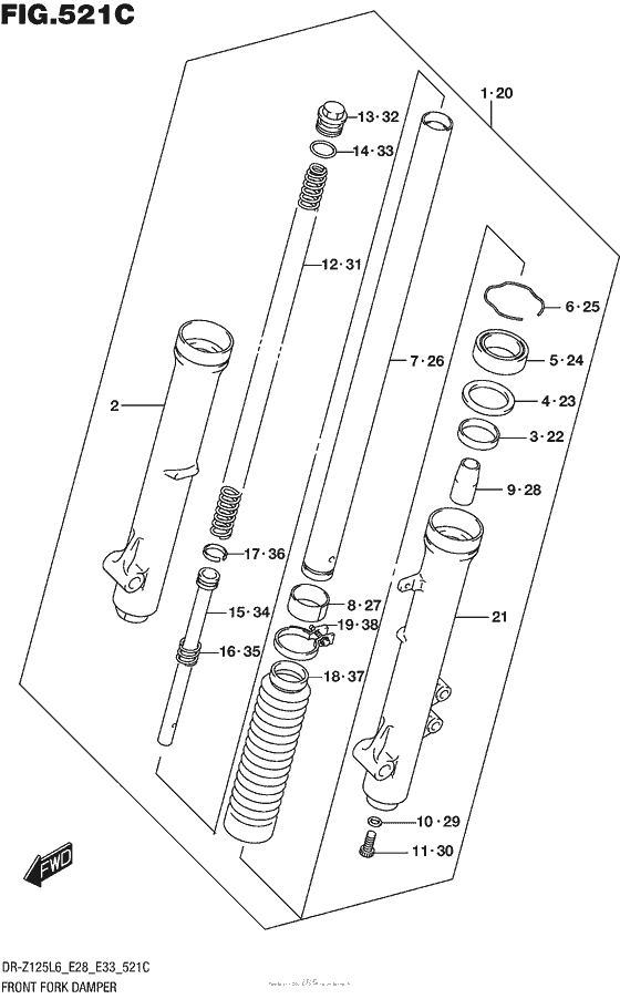 Front Fork Damper (Dr-Z125Ll6 E33)