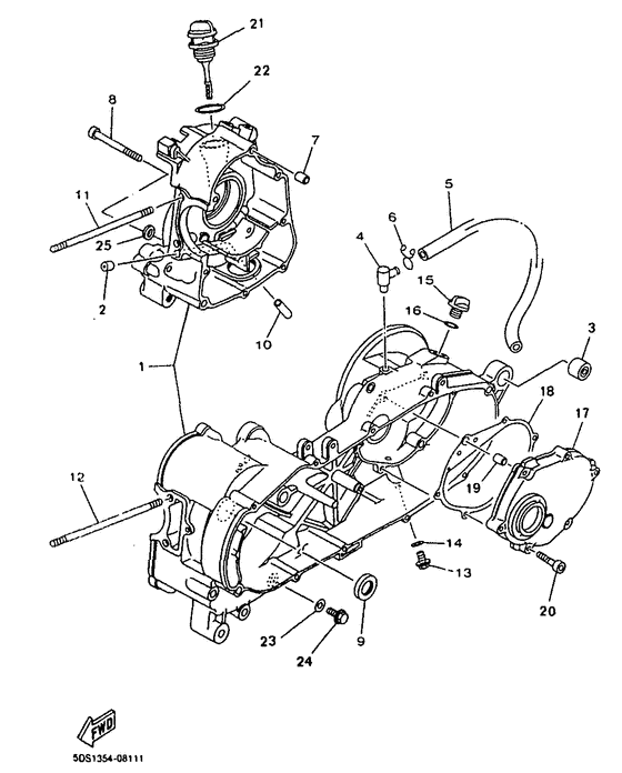 YP125R Картер двигателя