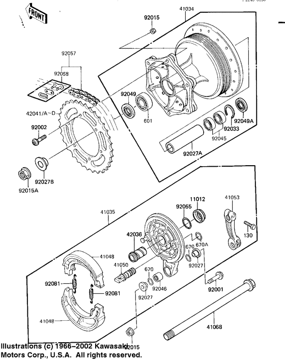 Rear hub/brake/chain