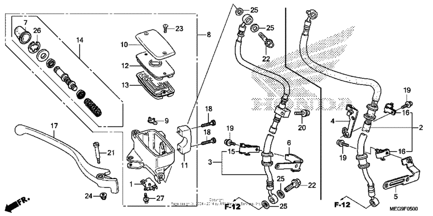 Front brake master cylinder (1)